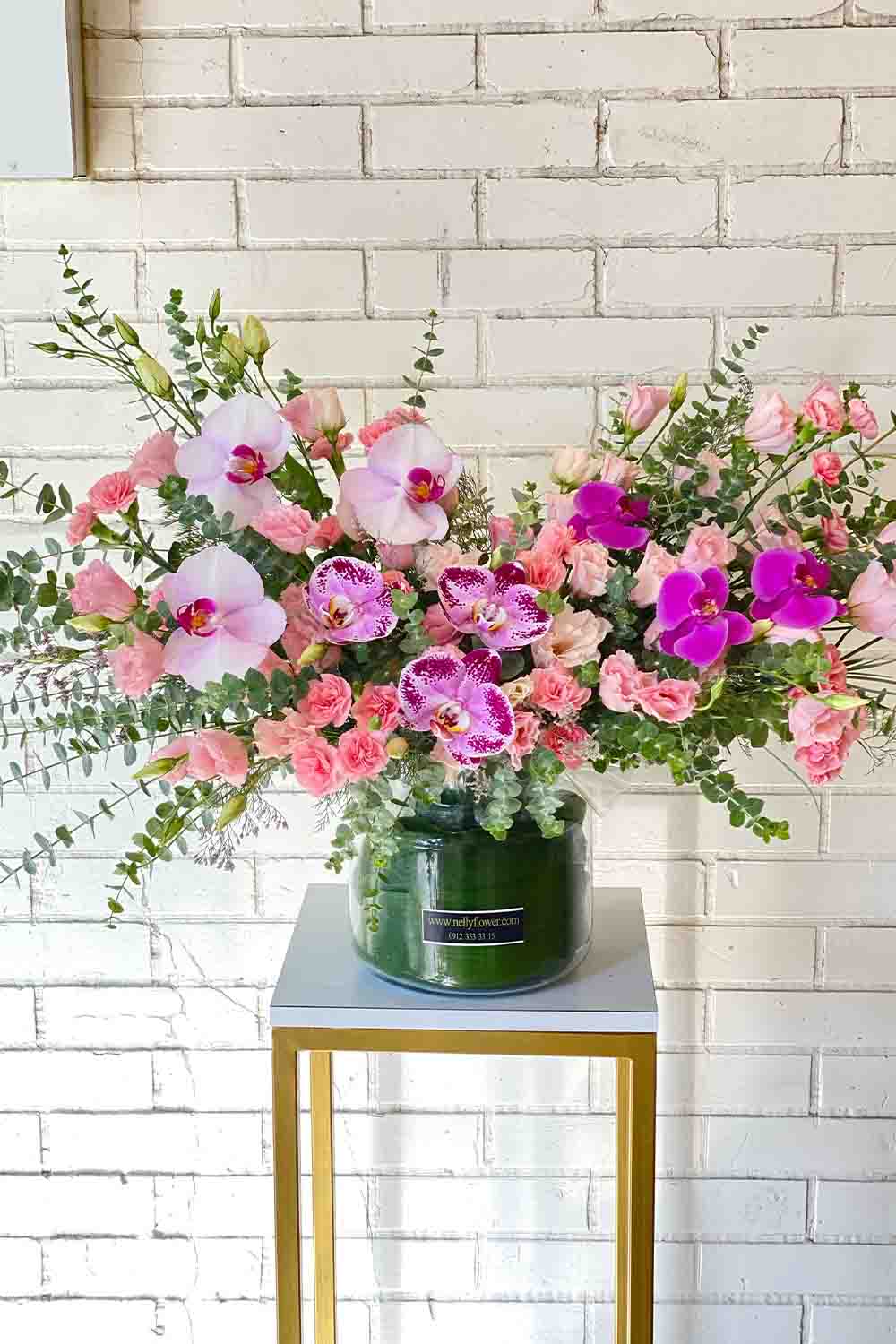 گلدان شیشه ای دیزاین ۴۵ سانت نلی