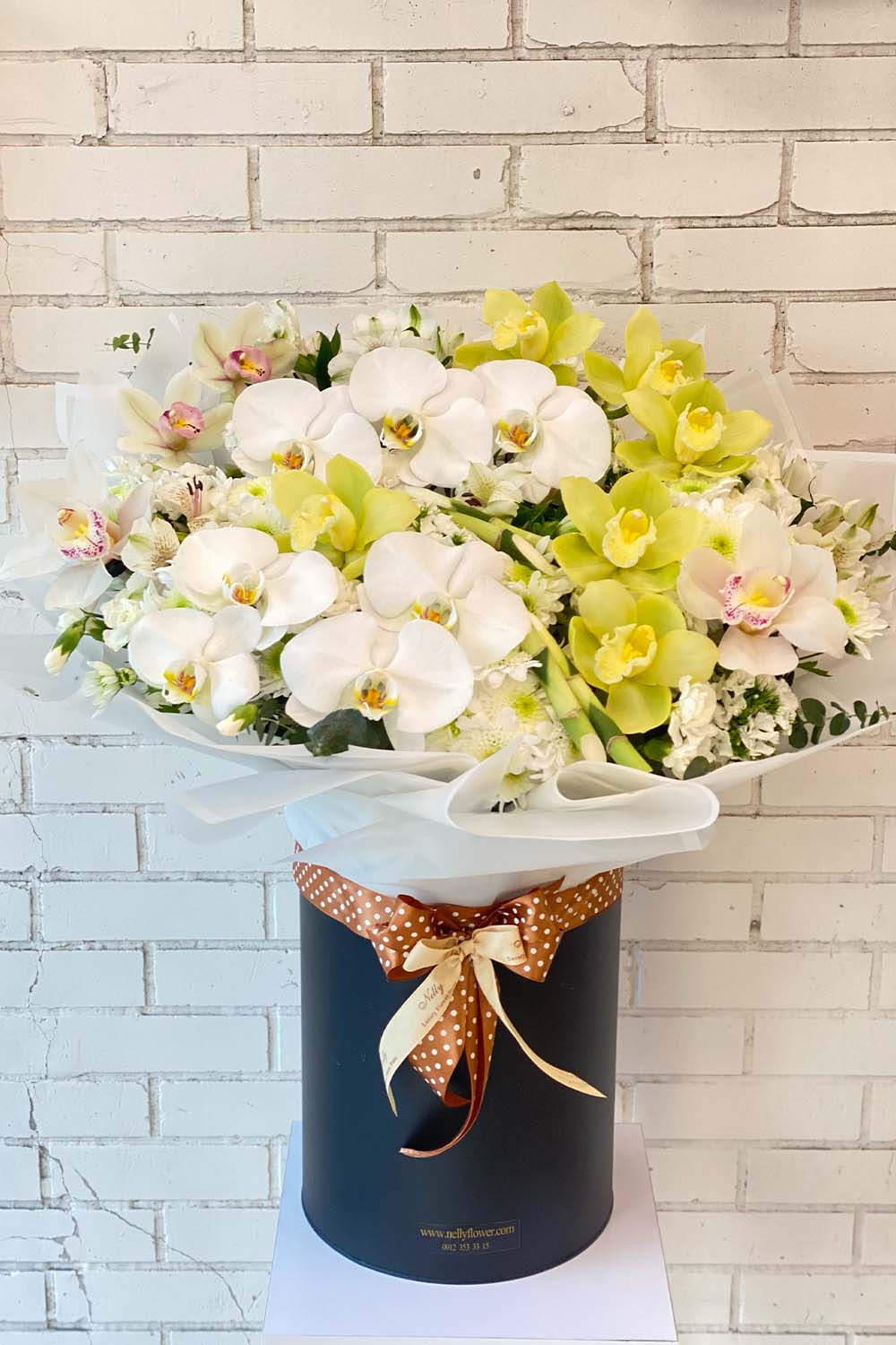 باکس مشکی دیزاین ۷۰ سانت تمام ارکیده