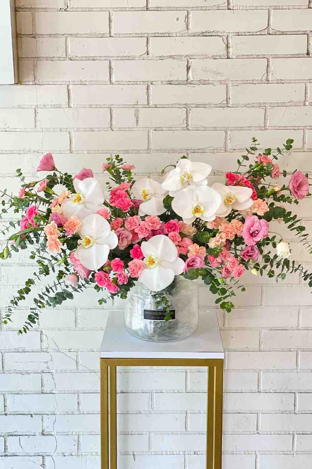 ۴۵ سانت گلدان شیشه ای دیزاین ارکیده